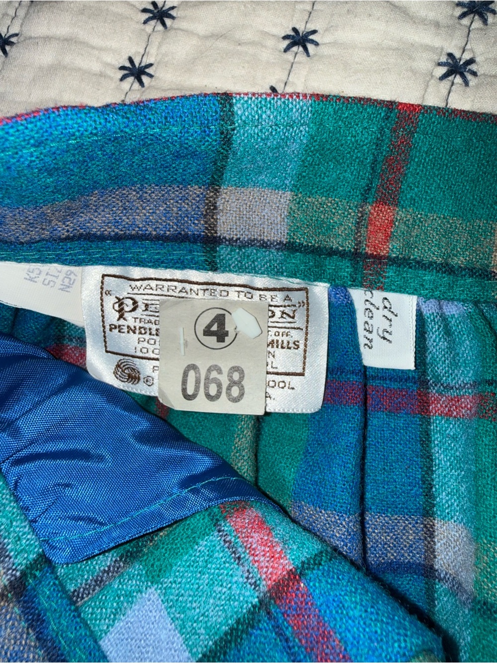 Pendleton Blue and Green Plaid Pleated Midi Skirt - Picture 5 of 7